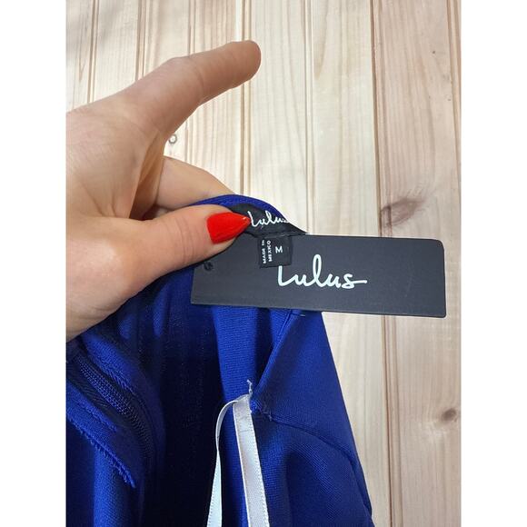 NWT Lulus Good Times Only Royal Blue One-Shoulder Maxi Dress Gala Wedding Sz M - Picture 6 of 8